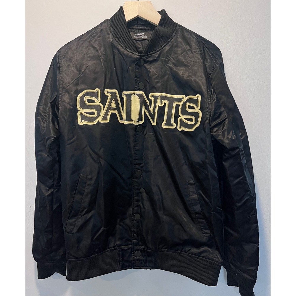 Pro‎ Standard Saints Bomber Jacket Mens Small Black Gold NFL Football